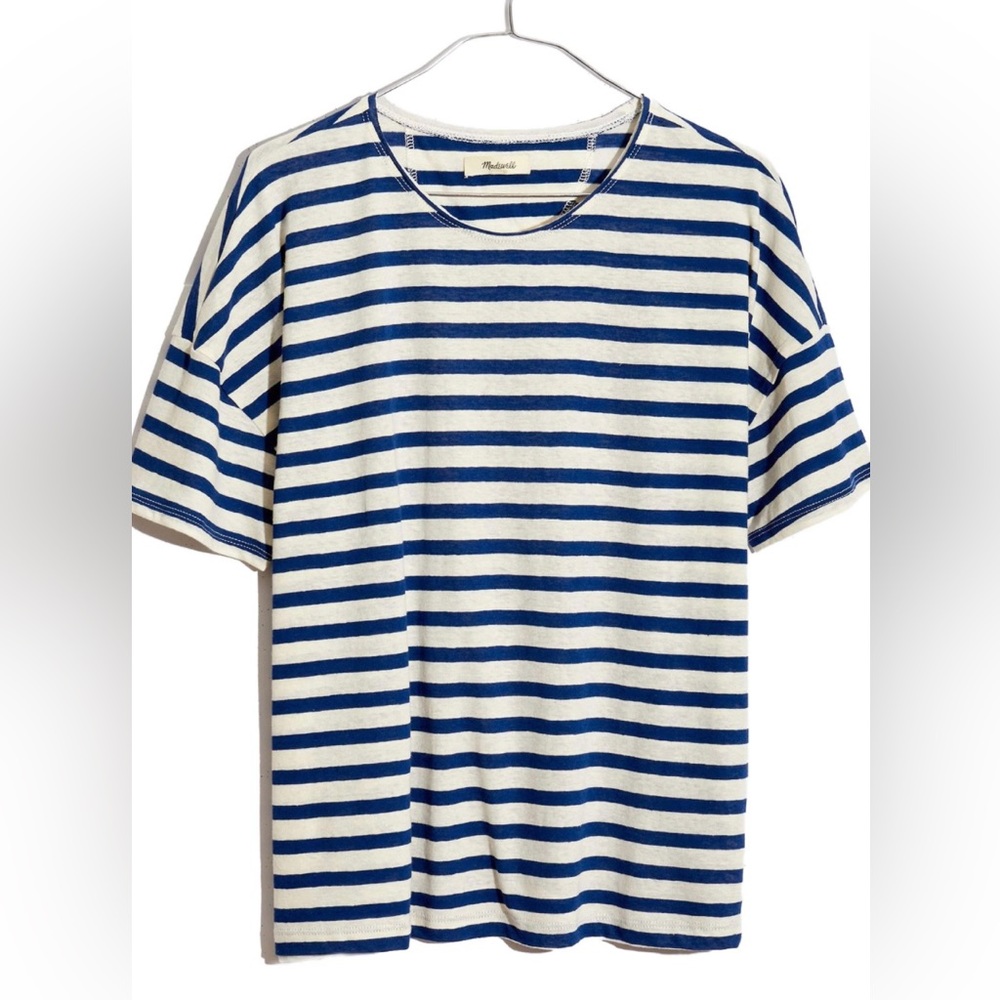 Madewell raw edged hangout tee in ashmead stripe